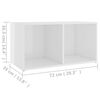 vidaXL TV Cabinet High Gloss White 72x35x36.5 cm Engineered Wood