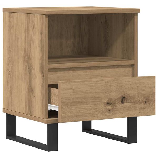 vidaXL Bedside Cabinet Artisan Oak 40x35x50 cm Engineered Wood