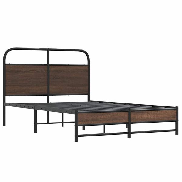 vidaXL Bed Frame without Mattress 140x200 cm Brown Oak Engineered Wood