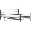 vidaXL Metal Bed Frame without Mattress with Footboard&nbsp;Black 200x200cm
