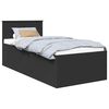 vidaXL Bed Frame with Headboard Black 90 x 200 cm Engineered Wood