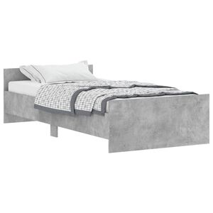 vidaXL Bed Frame without Mattress Concrete Grey 90x200 cm