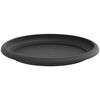vidaXL Round Flower Tray 24 pcs Black &Oslash; 17.5 x 2 cm Plastic
