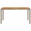 vidaXL Garden Table with Acacia Wood Top Grey 150x90x75 cm Poly Rattan