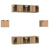 vidaXL TV Cabinet Set Wall-mounted 6 pcs Artisan Oak Engineered Wood