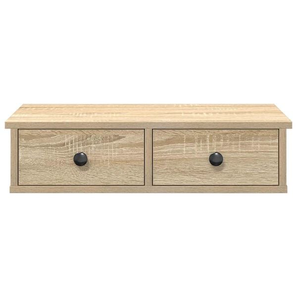 vidaXL Wall Shelf with Drawers Sonoma Oak 60x28x15 cm Engineered Wood