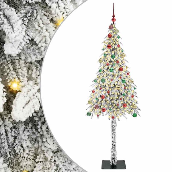 vidaXL Christmas Tree with 300 LEDs White 210 cm PE and Steel