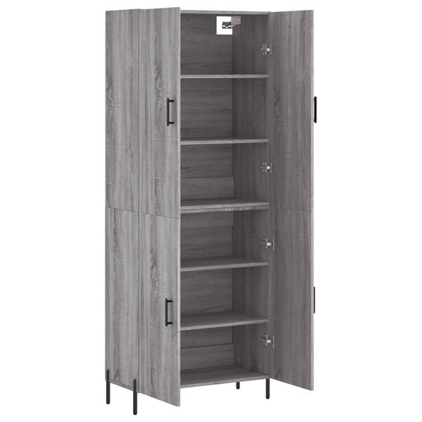 vidaXL Highboard Grey Sonoma 69.5x34x180 cm Engineered Wood