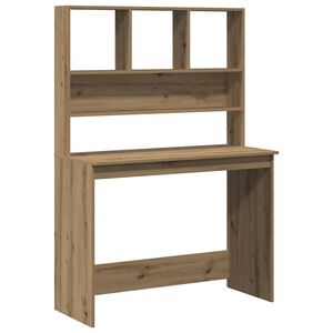 vidaXL Desk with Shelves Artisan Oak 102x45x148 cm Engineered Wood