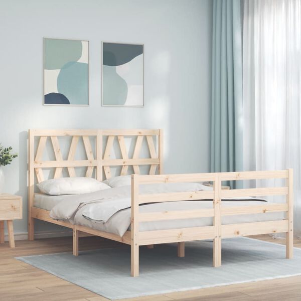vidaXL Bed Frame without Mattress 140x200 cm Solid Wood