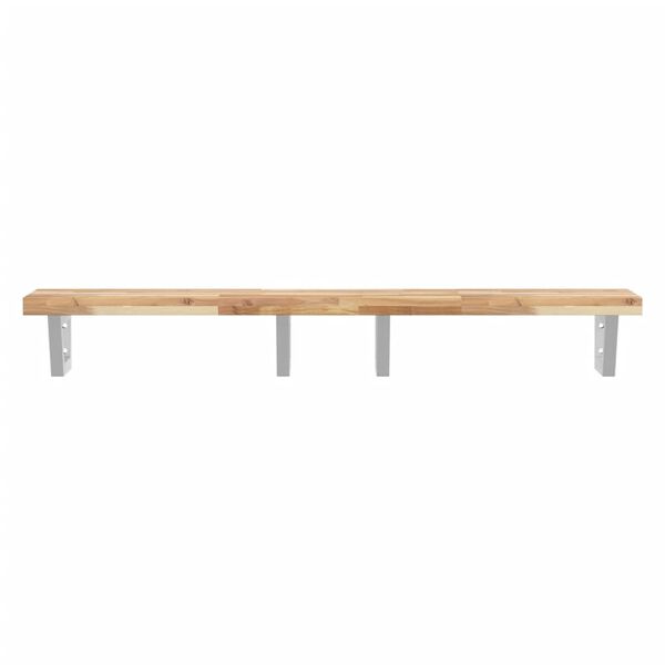 vidaXL Basin Shelf Wall Mounted Steel and Solid Wood Acacia
