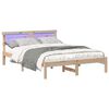 vidaXL Bed Frame with Headboard Brown 120 x 190 cm Solid Pine Wood
