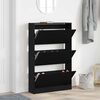 vidaXL Shoe Cabinet Black Oak 80 x 21 x 125.5 cm Engineered Wood