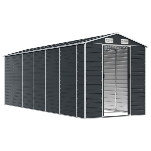 vidaXL Garden Shed Anthracite 191x555x198 cm Galvanised Steel