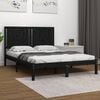 vidaXL Bed Frame without Mattress Black 140x190 cm Solid Wood Pine