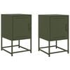 vidaXL Bedside Cabinets 2 pcs Olive Green 36x39x60.5 cm Steel