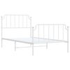 vidaXL Metal Bed Frame without Mattress with Footboard&nbsp;White 100x190cm