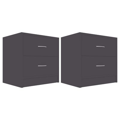 vidaXL Bedside Cabinets 2 pcs Grey 40x30x40 cm Engineered Wood
