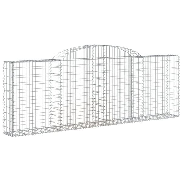 vidaXL Arched Gabion Baskets 2 pcs 300x30x100/120 cm Galvanised Iron