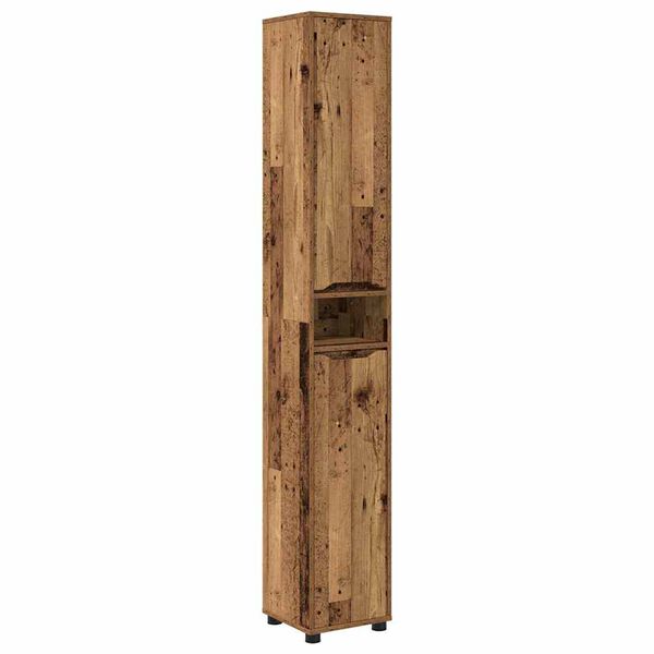 vidaXL Bathroom Cabinet Old Wood 30.5 x 30 x 195 cm Engineered Wood