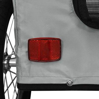 vidaXL Pet Bike Trailer Grey Oxford Fabric and Iron