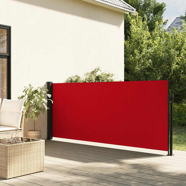 vidaXL Retractable Side Awning Red 117x300 cm