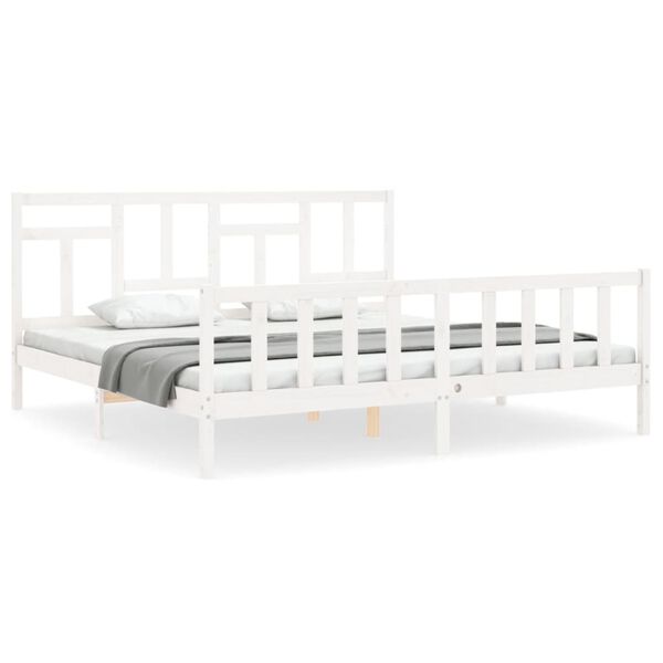 vidaXL Bed Frame without Mattress White 200x200 cm Solid Wood Pine