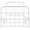 vidaXL Metal Bed Frame without Mattress with Footboard White 90x190cm
