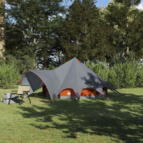 vidaXL Teepee Tent with Roof Grey and Orange 312 x 312 x 197 cm