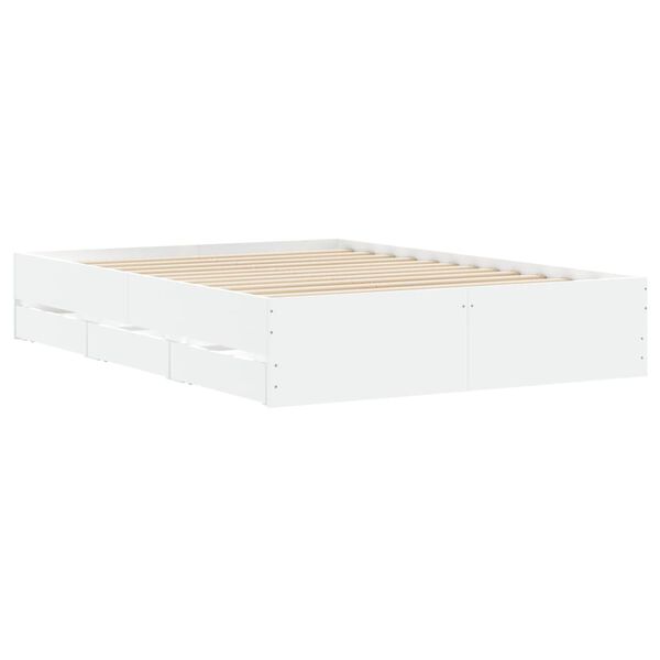 vidaXL Bed Frame with Drawers without Mattress White 120x200 cm