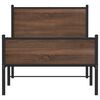 vidaXL Metal Bed Frame without Mattress Brown Oak 90x190 cm Single