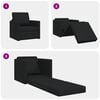 vidaXL Folding Sofa Bed Black 74 x 77 x 81 cm Fabric