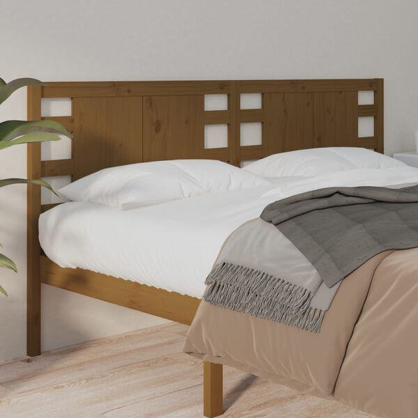 vidaXL Headboard Honey Brown 126x4x100 cm Solid Wood Pine