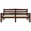 vidaXL Bed Frame without Mattress Dark Brown Solid Pinewood 140x200 cm (322085+321988)
