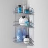 Metaltex 3-tier Corner Douche Rack Onda Silver