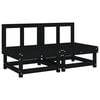 vidaXL Garden Middle Sofas 2 pcs Black Solid Wood Pine