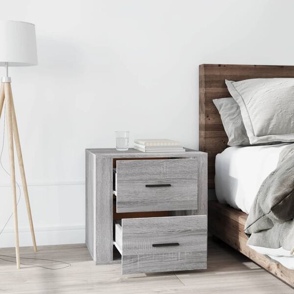 vidaXL Bedside Cabinet Grey Sonoma 50x39x47 cm