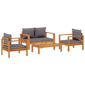 vidaXL 4 Piece Garden Sofa Set with Cushions Solid Wood Acacia