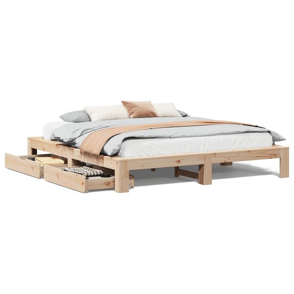 vidaXL Bed Frame without Mattress 200x200 cm Solid Wood Pine