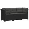 vidaXL 3-Seater Garden Sofa with Cushions Rattan Look PP Anthracite