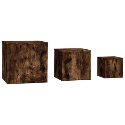 vidaXL Side Tables 3 pcs Smoked Oak Engineered Wood