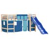 vidaXL Kids' Loft Bed with Curtains without Mattress Blue 80x200 cm