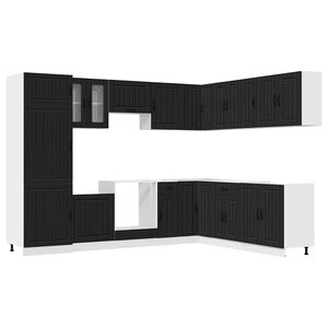 vidaXL 14 Piece Kitchen Cabinet Set "Lucca" Black Engineered Wood