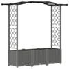 vidaXL Raised Bed with Trellis and Roof Light Grey 164 x 40 x 138 cm
