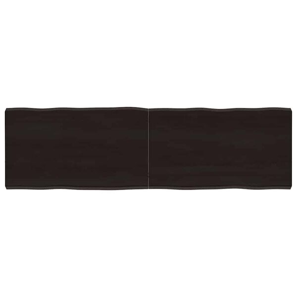 vidaXL Table Top Dark Brown 140x40x(2-4) cm Treated Solid Wood Live Edge