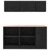 vidaXL Garage Cabinets 6 pcs Black Engineered Wood
