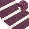 vidaXL Stair Mats 15 pcs 65x21x4 cm Dark Purple Rectangular Edge