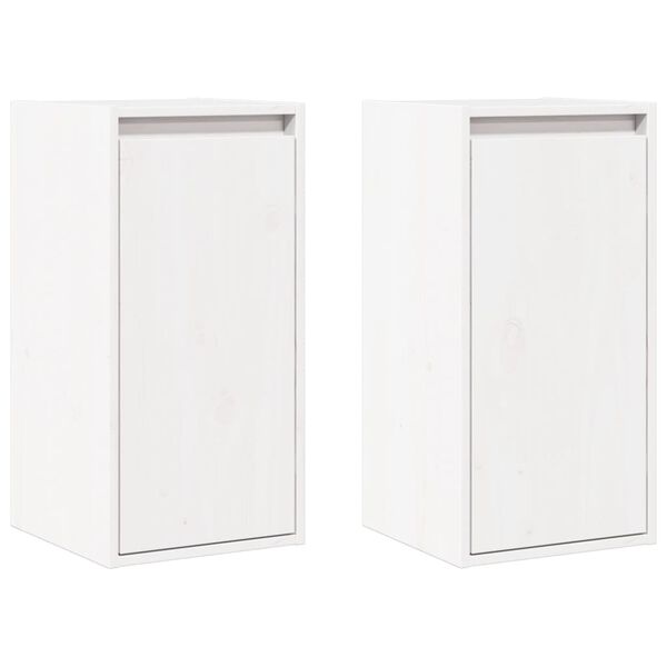 vidaXL Wall Cabinets 2 pcs White 30x30x60 cm Solid Wood Pine