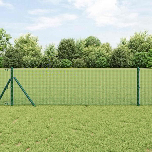 vidaXL Welded Wire Fence Green 1.4 x 10 m