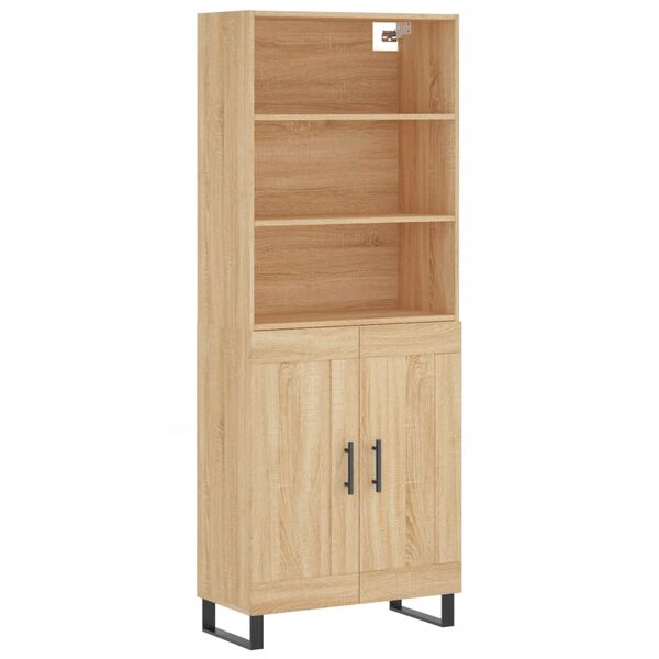 vidaXL Highboard Sonoma Oak 69.5x34x180 cm Engineered Wood
